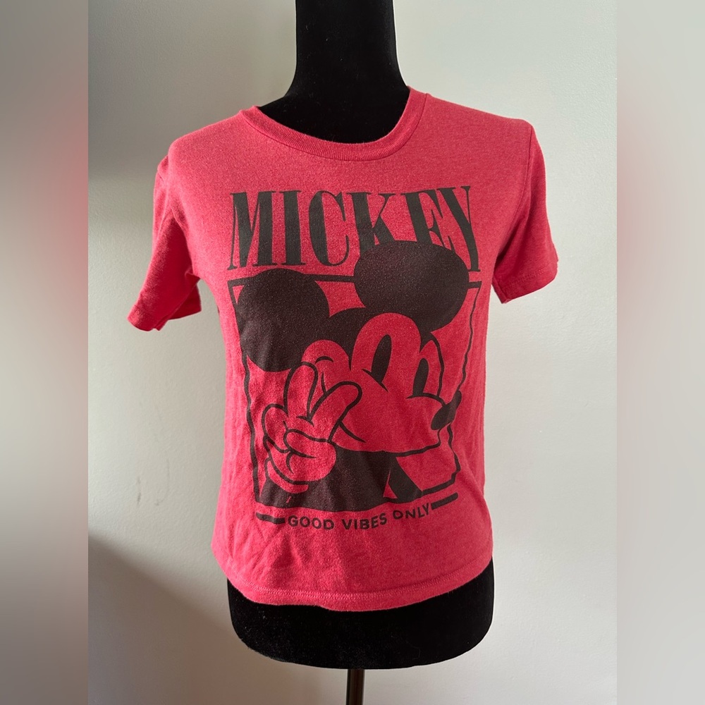 Disney Red Mickey Mouse Short Sleeve Tee